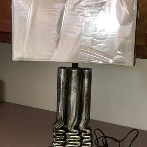 NEW-Antique Silver Table Lamp